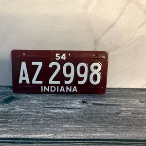 Vintage 1954 Wheaties Cereal Indiana Metal Bicycle License Plate